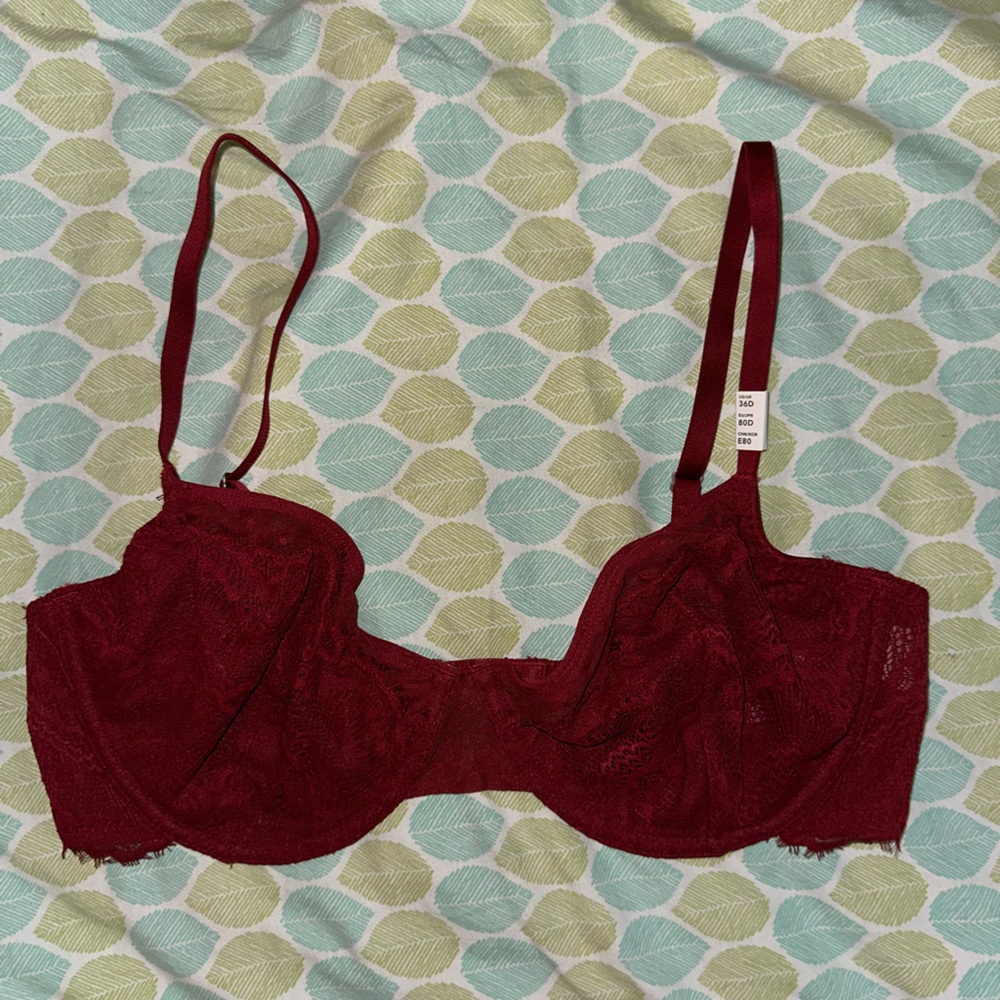 Gilly Hicks Red Lace Bra